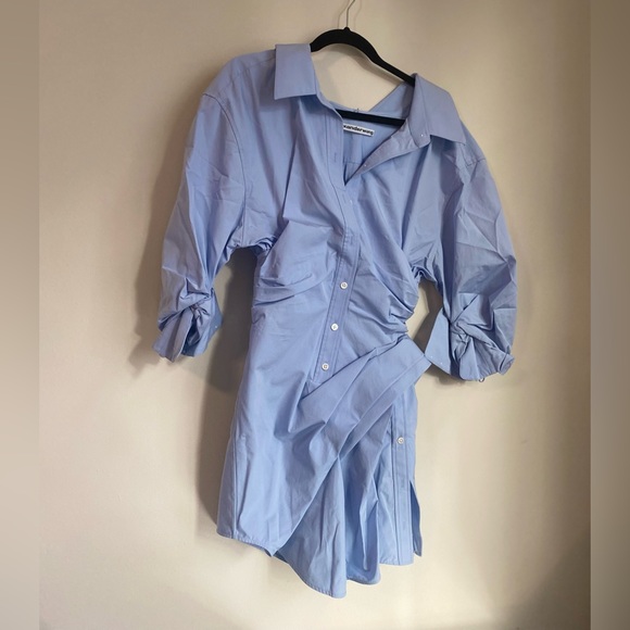 EUC ALEXANDER WANG Cinched Cotton Shirt Dress $795 0 - Picture 3 of 8